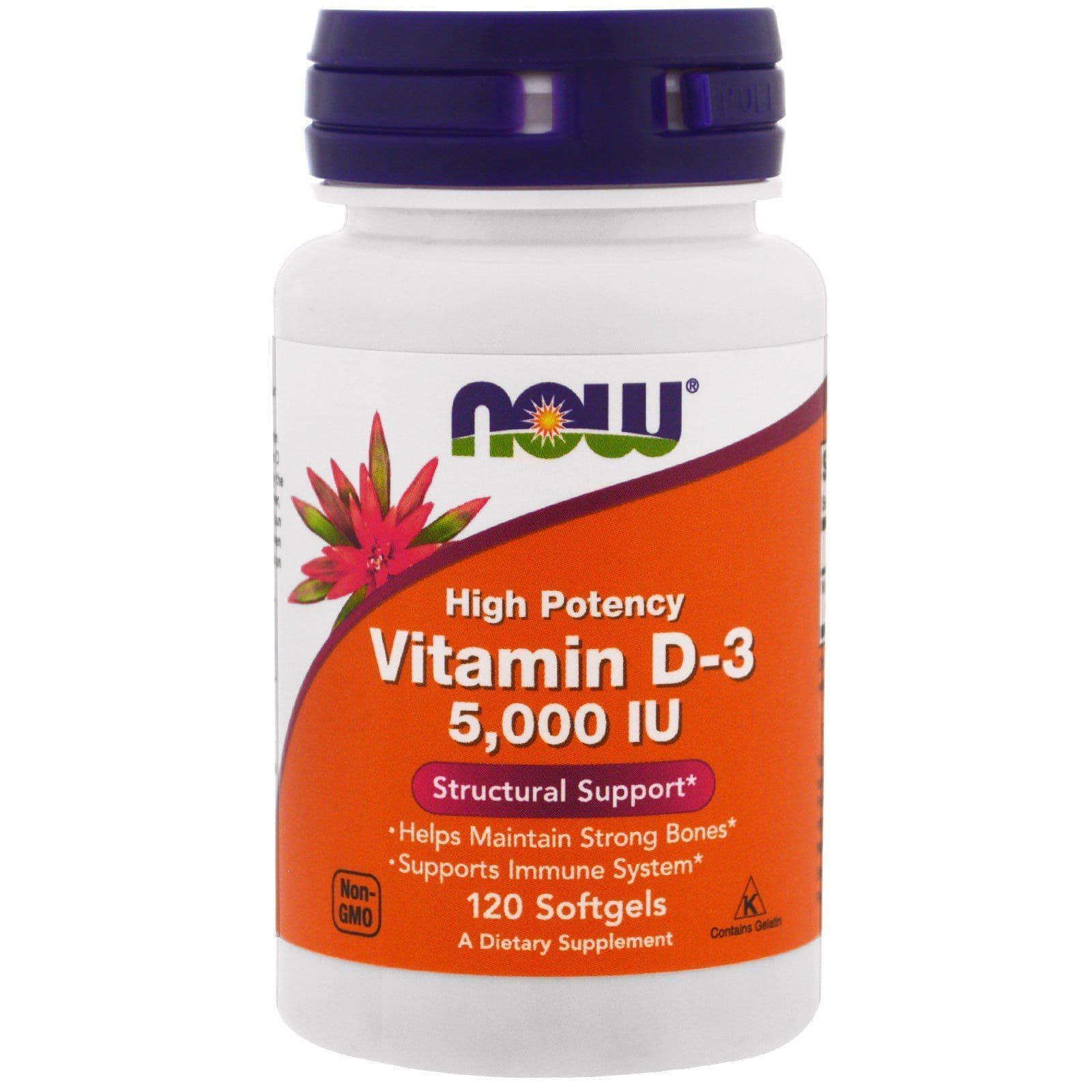 NOW Vitamin D-3 5000 IU 120 капсул