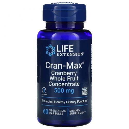 Life Extension Cran-Max Cranberry Whole Fruit Concentrate 500 мг 60 капсул