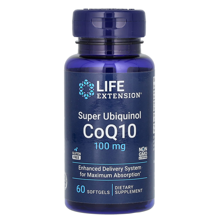 Life Extension Super Ubiquinol CoQ10, 100 мг, 60 мягких желатиновых капсул