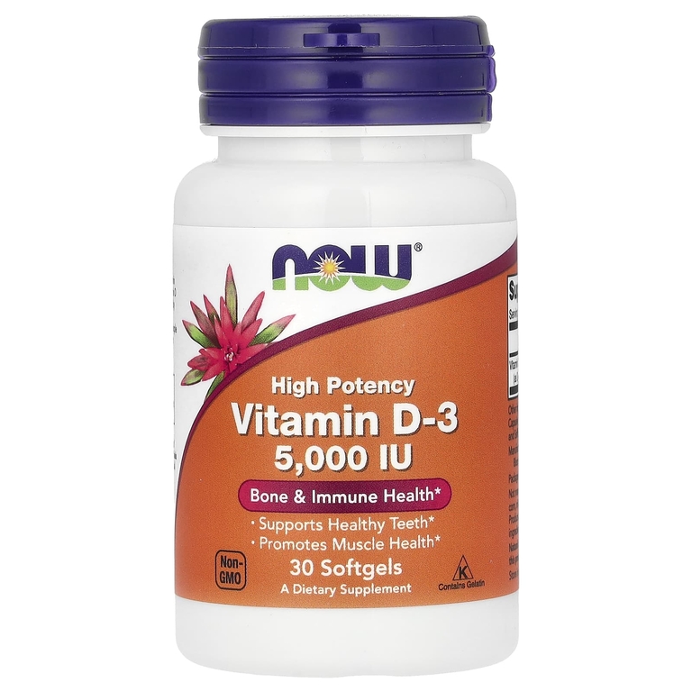 NOW Vitamin D-3 5000 IU 30 капсул