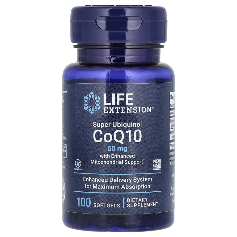 Life Extension Super Ubiquinol CoQ10 50 мг with Enhanced Mitochondrial Support 100 капсул