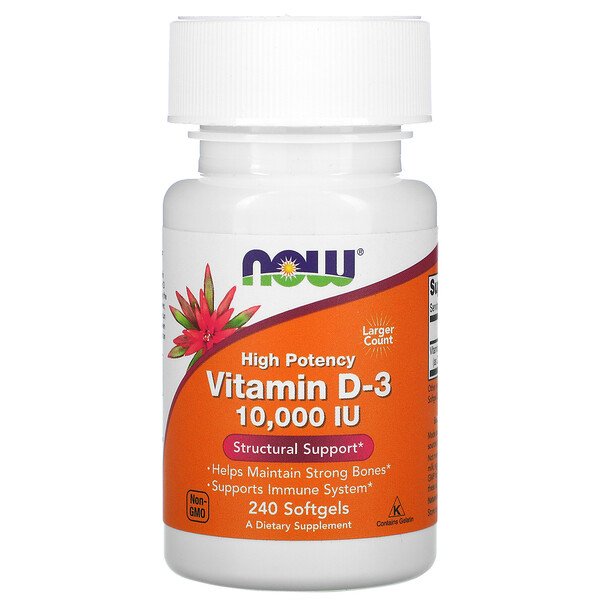 NOW Vitamin D-3 10000 IU 240 капсул