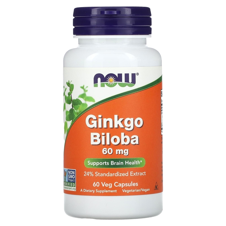 NOW Ginkgo Biloba 60 мг 60 капсул