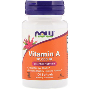 NOW Vitamin A 10000 IU 100  капсул