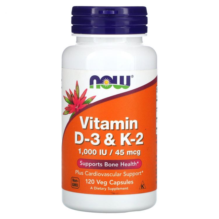 NOW Vitamin D-3 & K-2 1000 IU / 45 мкг 120 капсул