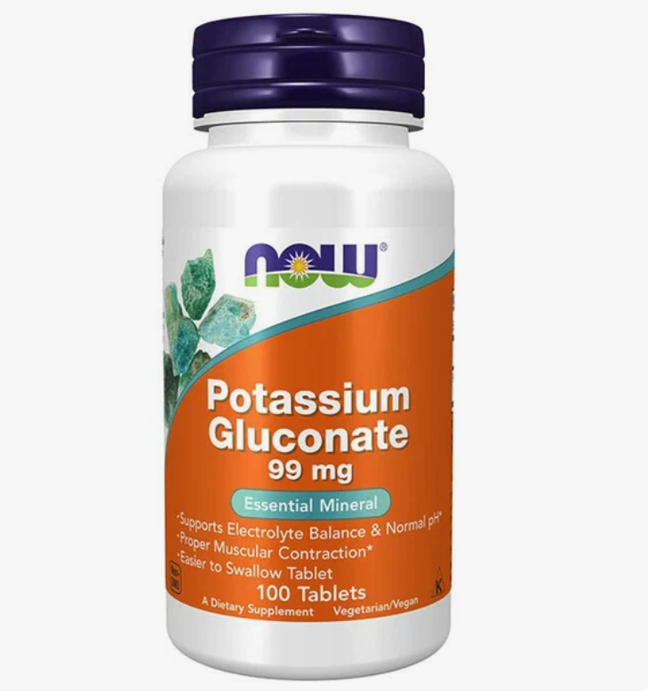 NOW Potassium Gluconate 99 мг 100 таблеток