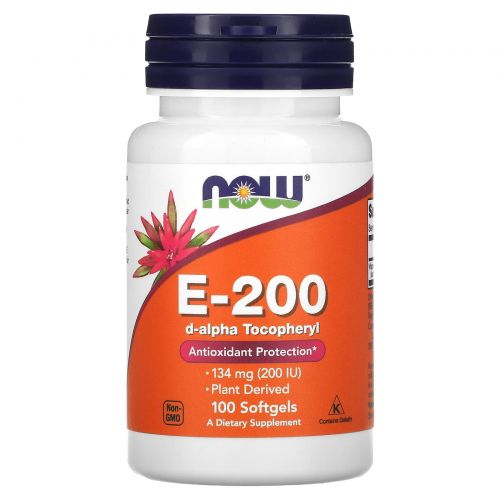 NOW E-200 d-alpha Tocopheryl 100 капсул