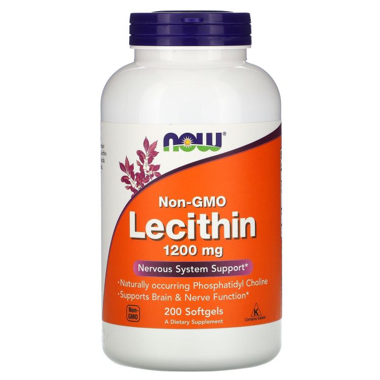 NOW Non-GMO Lecithin 1200 мг 200 капсул