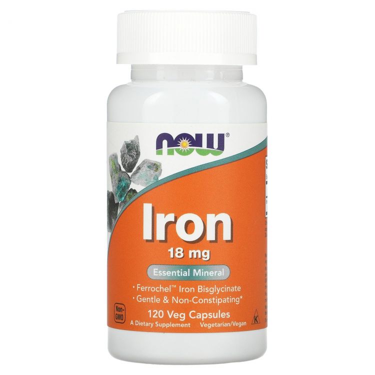 NOW Iron 18 мг 120 капсул