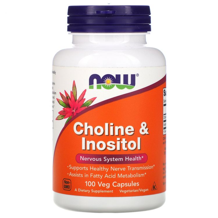 NOW Choline and Inositol 250/250 мг 100 капсул