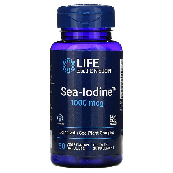 Life Extension Sea-Iodine 1000 мкг, 60 вегетарианских капсул