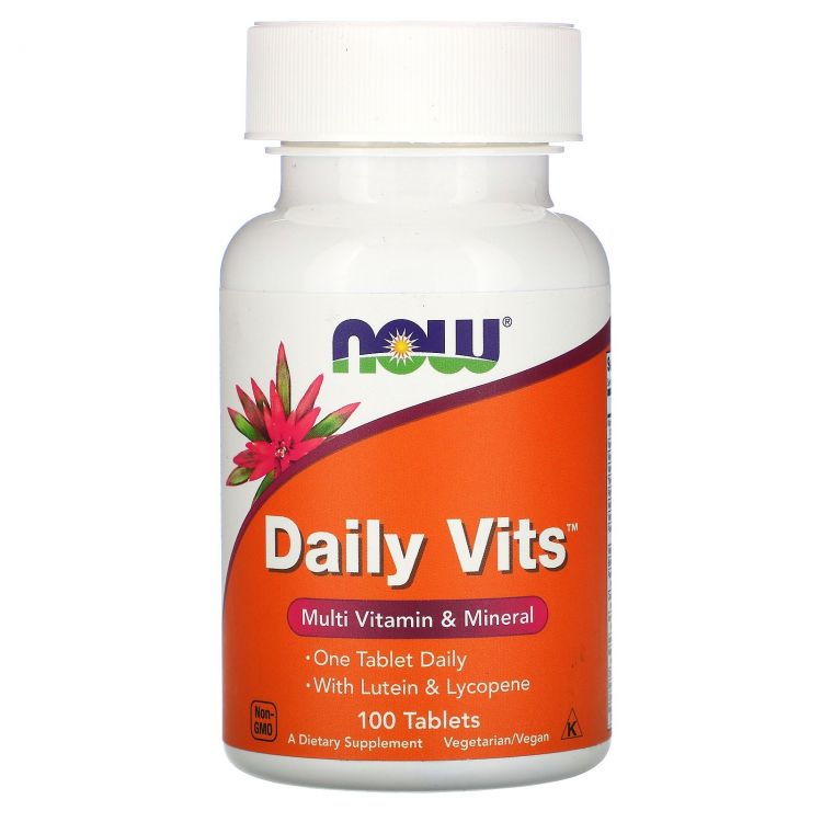 Now Foods, Daily Vits, Multi Vitamin & Mineral with Lutein & Lycopene, 100 Tablets