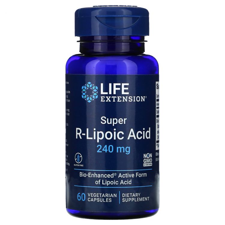 Life Extension Super R-Lipoic  кислота, 240 мг, 60 капсул на растительной основе