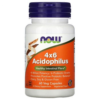 NOW 4x6 Acidophilus 60 капсул